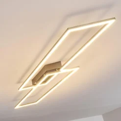 hofstein Éclairage Led|Plafonnier Veyrier LED Acier brossé, 2 lumières