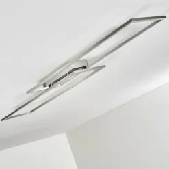 hofstein Éclairage Led|Plafonnier Veyrier LED Acier brossé, 2 lumières