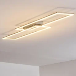 hofstein Éclairage Led|Plafonnier Veyrier LED Acier brossé, 2 lumières