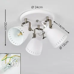 hofstein Spots Et Projecteurs|Plafonnier Vlissingen Nickel mat, Blanc, 3 lumières