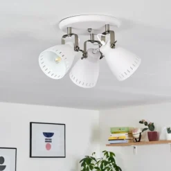 hofstein Spots Et Projecteurs|Plafonnier Vlissingen Nickel mat, Blanc, 3 lumières