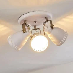 hofstein Spots Et Projecteurs|Plafonnier Vlissingen Nickel mat, Blanc, 3 lumières