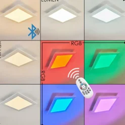 Plafonnier Voisines LED Blanc, 1 lumière, Télécommandes, Changeur de couleurs