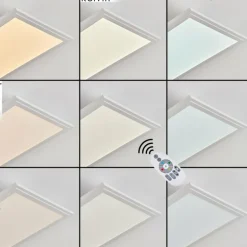 Plafonnier Voisines LED Blanc, 1 lumière, Télécommandes