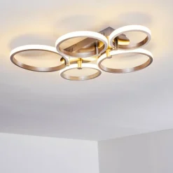 hofstein Éclairage Led|Plafonnier Volonne LED Argenté, 5 lumières