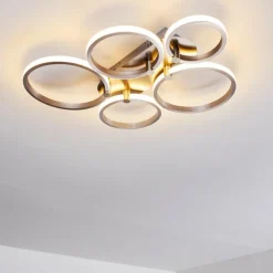 hofstein Éclairage Led|Plafonnier Volonne LED Argenté, 5 lumières