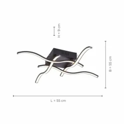 Luminaires Leuchten Direkt Éclairage Led|Plafonnier Voltti LED Noir, 4 lumières