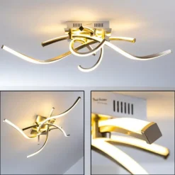 hofstein Éclairage Led|Plafonnier Wellington LED Aluminium, 4 lumières