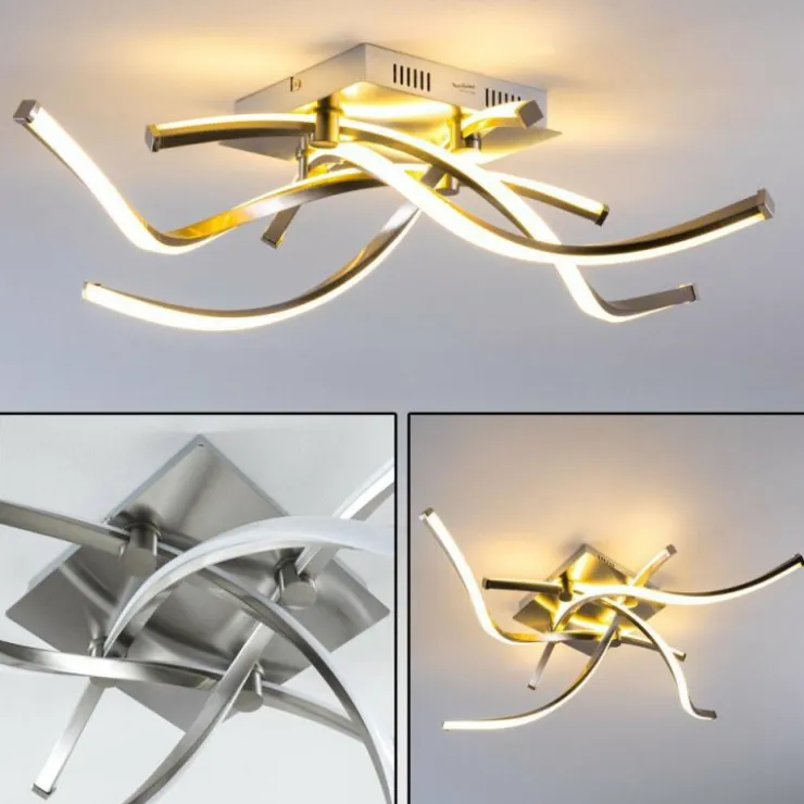 hofstein Éclairage Led|Plafonnier Wellington LED Aluminium, 4 lumières