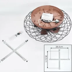 Plafonnier Wemude Brun, Noir, 4 lumières, Télécommandes