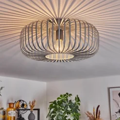 hofstein Plafonniers|Plafonnier Wemude Gris, 1 lumière