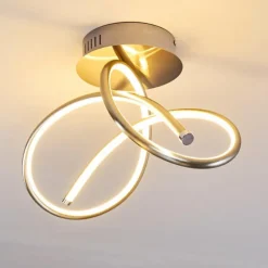 hofstein Éclairage Led|Plafonnier Wengi LED Nickel mat, 1 lumière