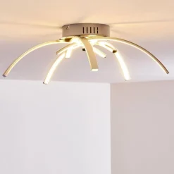 hofstein Éclairage Led|Plafonnier Wikon LED Nickel mat, 5 lumières