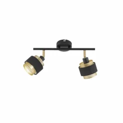 Luminaires Wofi Spots Et Projecteurs|Plafonnier Wofi GROVE Noir, 2 lumières