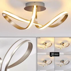 hofstein Éclairage Led|Plafonnier Woyens LED Acier inoxydable, 1 lumière