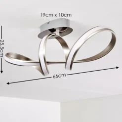 hofstein Éclairage Led|Plafonnier Woyens LED Acier inoxydable, 1 lumière