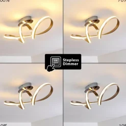 hofstein Éclairage Led|Plafonnier Woyens LED Acier inoxydable, 1 lumière