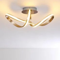 hofstein Éclairage Led|Plafonnier Woyens LED Acier inoxydable, 1 lumière