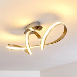 hofstein Éclairage Led|Plafonnier Woyens LED Acier inoxydable, 1 lumière
