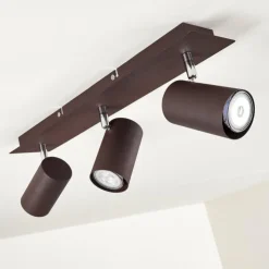 hofstein Spots Et Projecteurs|Plafonnier Zuoz Chrome, Rouille, 3 lumières