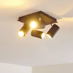 hofstein Spots Et Projecteurs|Plafonnier Zuoz Chrome, Rouille, 4 lumières