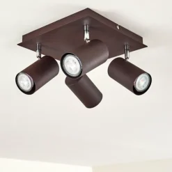 hofstein Spots Et Projecteurs|Plafonnier Zuoz Chrome, Rouille, 4 lumières