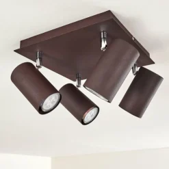 hofstein Spots Et Projecteurs|Plafonnier Zuoz Chrome, Rouille, 4 lumières
