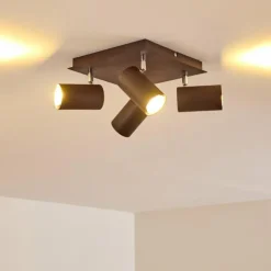 hofstein Spots Et Projecteurs|Plafonnier Zuoz Chrome, Rouille, 4 lumières