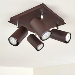 hofstein Spots Et Projecteurs|Plafonnier Zuoz Chrome, Rouille, 4 lumières