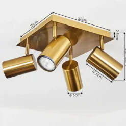 hofstein Spots Et Projecteurs|Plafonnier Zuoz Vieux laiton, 4 lumières