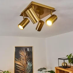 hofstein Spots Et Projecteurs|Plafonnier Zuoz Vieux laiton, 4 lumières