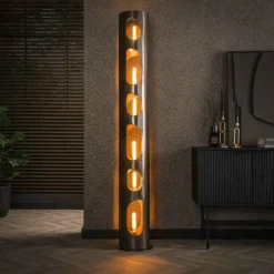 hofstein Lampadaires Et Lampes Sur Pied|Pocinho Lampadaire Noir, 6 lumières