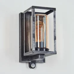 Portalis Lampe murale d´extérieur Noir, Argenté, 1 lumière, Détecteur de mouvement