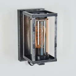 Portalis Lampe murale d´extérieur Noir, Argenté, 1 lumière, Détecteur de mouvement