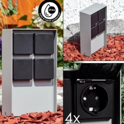Prises électriques d'extérieur Reigolil Gris, Noir