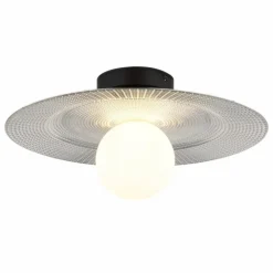 Luminaires Globo Lighting Plafonniers|Riga Plafonnier Noir, 1 lumière
