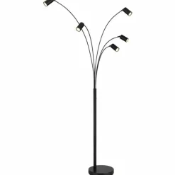 Luminaires Globo Lighting Lampadaires Et Lampes Sur Pied|Robby Lampadaire Noir, 5 lumières