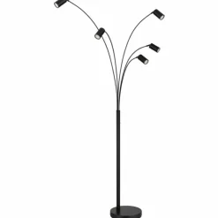Luminaires Globo Lighting Lampadaires Et Lampes Sur Pied|Robby Lampadaire Noir, 5 lumières