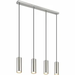 Luminaires Globo Lighting Suspensions|Robby Suspension Nickel mat, 4 lumières