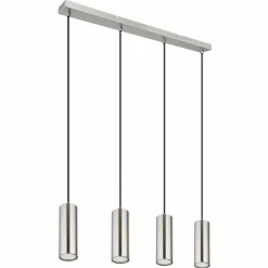 Luminaires Globo Lighting Suspensions|Robby Suspension Nickel mat, 4 lumières