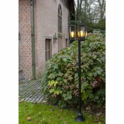 Réverbère Lutec Pine Noir, 3 lumières