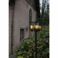 Réverbère Lutec Pine Noir, 3 lumières