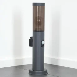 Sessa Prises électriques d'extérieur, Borne lumineuse, Eclairage de chemin Anthracite, 1 lumière, Détecteur de mouvement