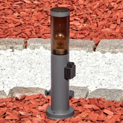 Sessa Prises électriques d'extérieur, Borne lumineuse, Eclairage de chemin Anthracite, 1 lumière