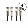 Set de bornes lumineuses solaires Globo LED Acier inoxydable, 4 lumières