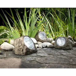 Set de lampes rocaille Globo SOLAR LED Gris, 3 lumières