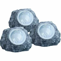 Set de lampes rocaille Globo SOLAR LED Gris, 3 lumières