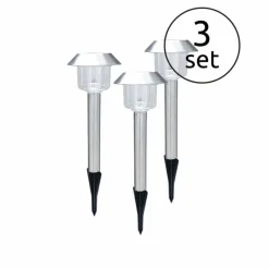 Set de lampes solaires Globo SOLAR LED Acier inoxydable, 1 lumière