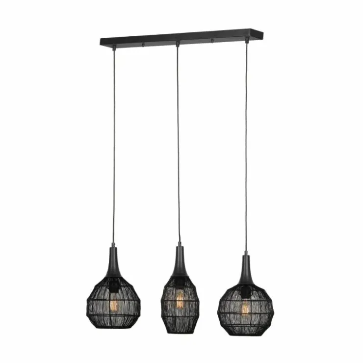 Luminaires Trio Suspensions|SORAYA Suspension Noir, 3 lumières