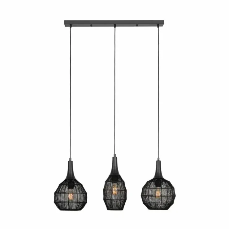 Luminaires Trio Suspensions|SORAYA Suspension Noir, 3 lumières